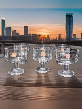 Bormioli Rocco Hosteria Italy Clear Glass Dessert Coupe Glasses Set of 6